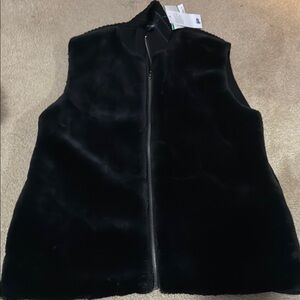 Black Faux Fur Vest